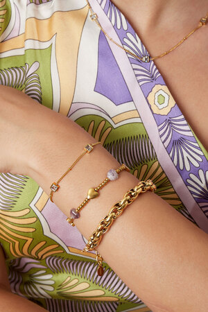 Subtle bracelet with stone - gold h5 Picture4